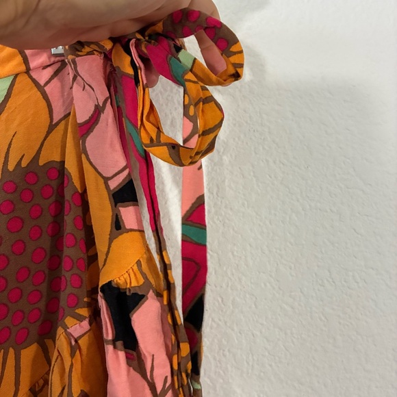 CYNTHIA ROWLEY SUNFLOWER WRAP ASYMMETRICAL SKIRT, LARGE - Picture 3 of 5